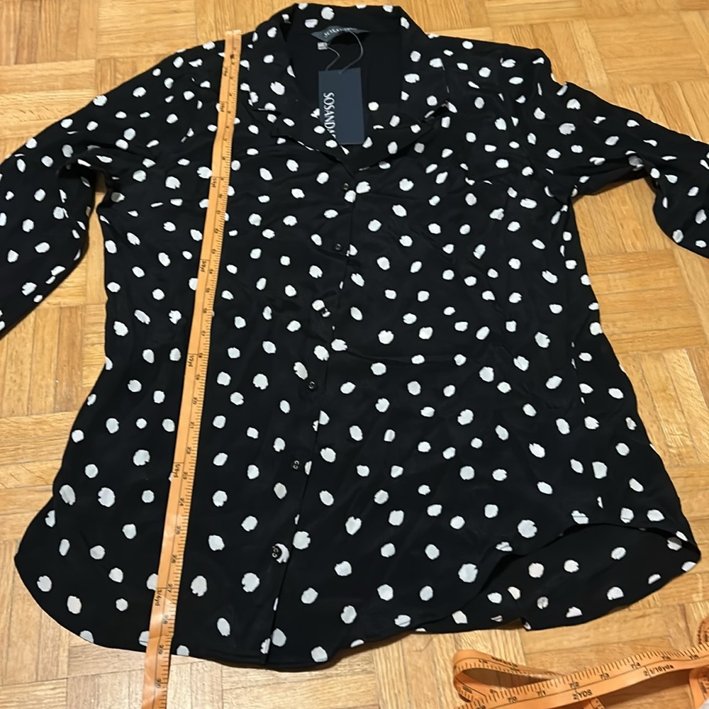 Sosandar Black and White Polka Dot Blouse